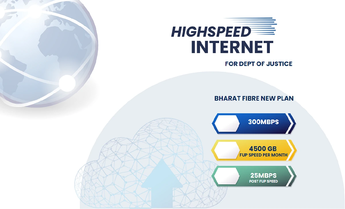 BSNL 300Mbps Bharat Fibre Plan for eCourt