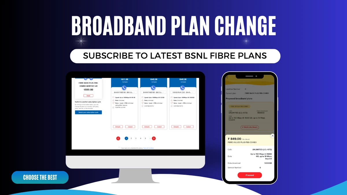 BSNl Broadband Plan Change