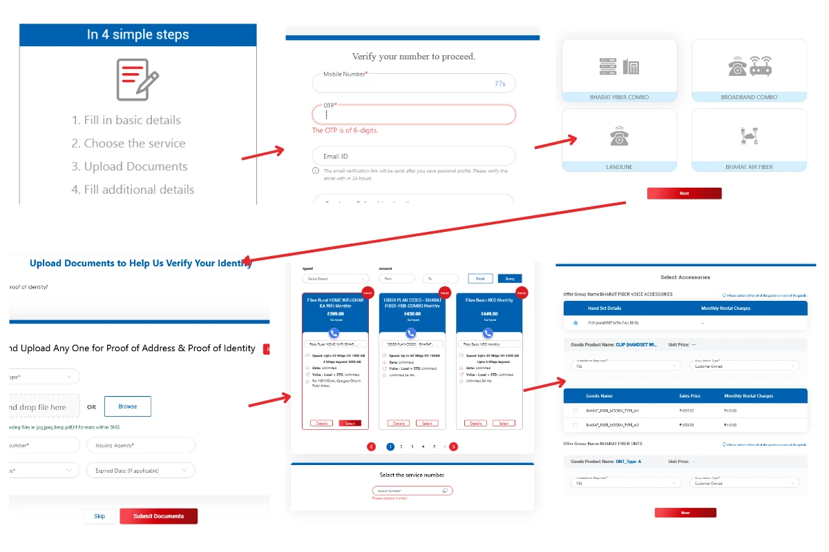 BSNL Connection Online Booking Process